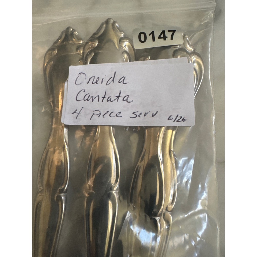 Oneida Cantata Stainless Steel Flatware 4 Piece Set 2 Salad Forks 2 Place Spoons - Picture 6 of 6